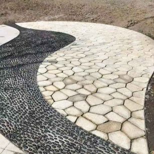 鹰潭 黄金麻冰裂缝室外铺装效果完美展示