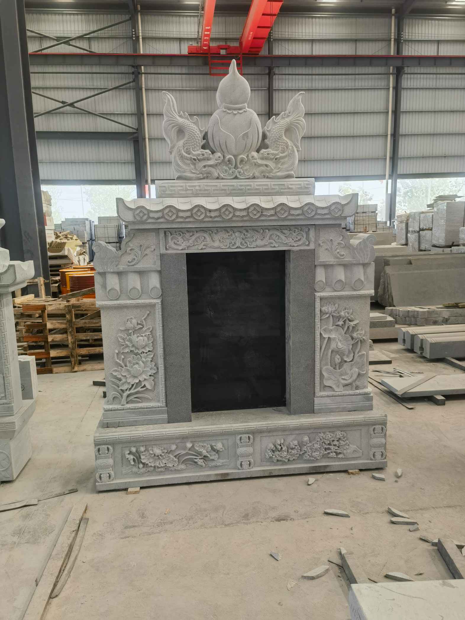 鹰潭 芝麻灰高档墓碑、土墓，一套也支持定做