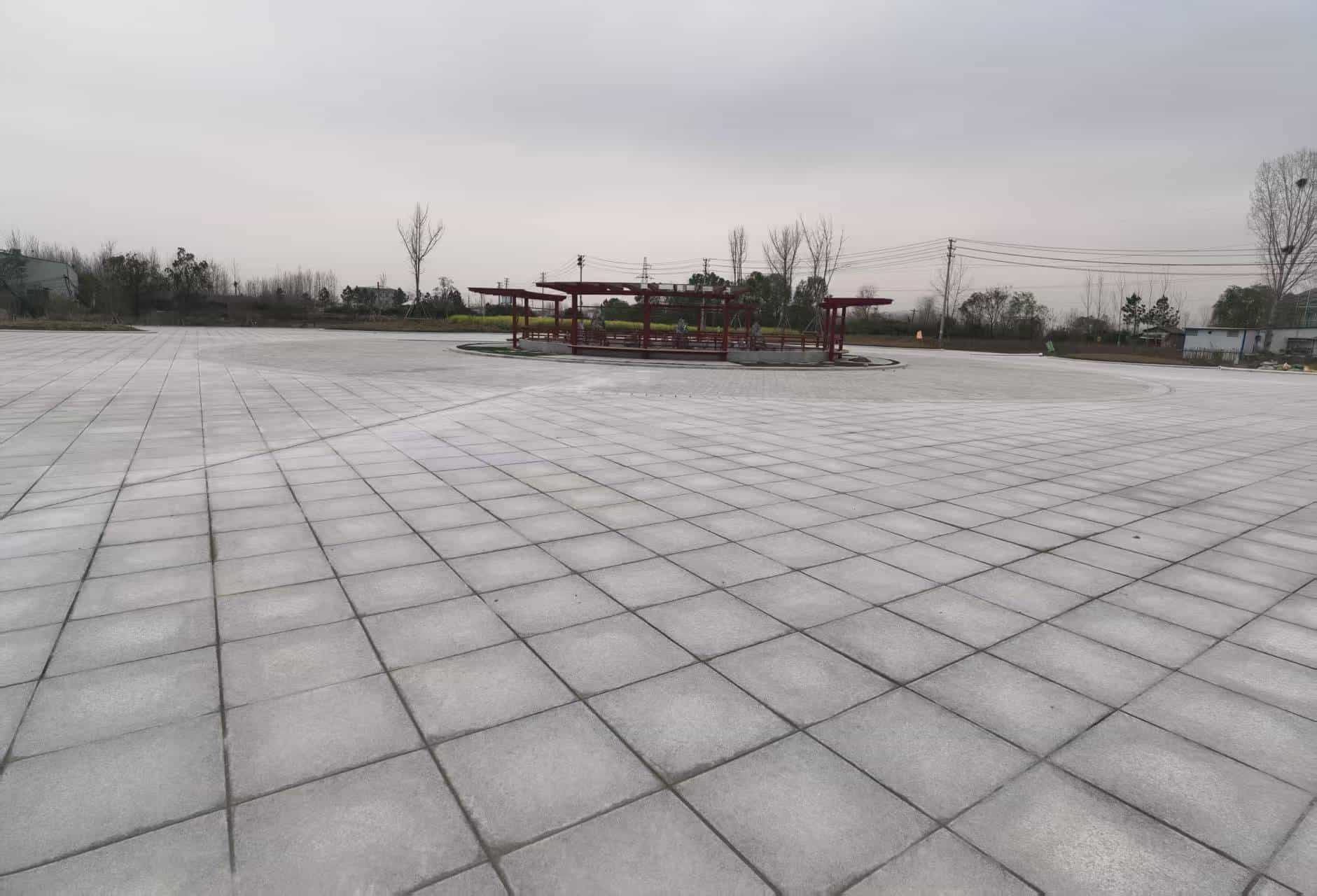 鹰潭 芝麻白火烧面-公园广场地铺效果