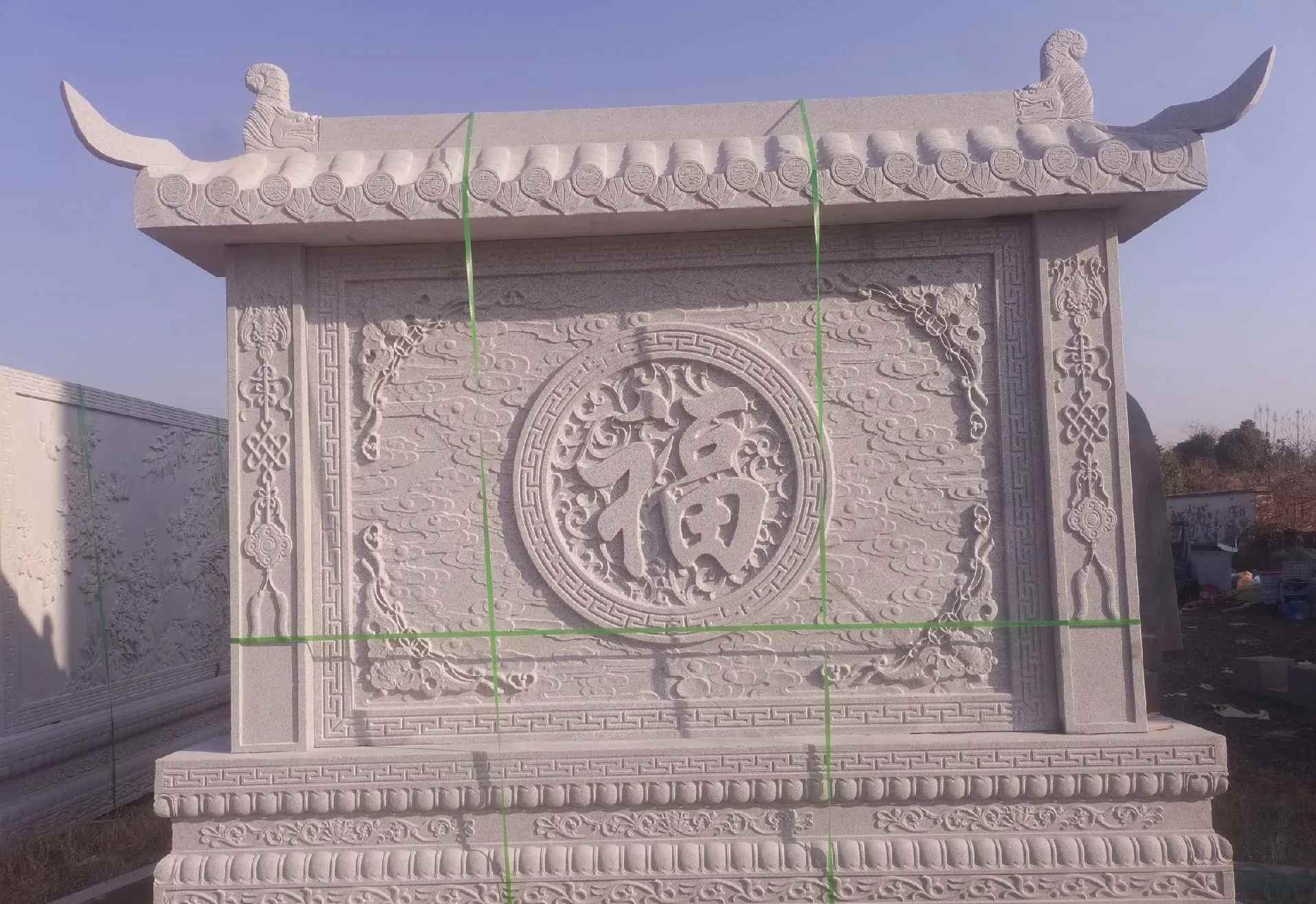 鹰潭 芝麻白花岗岩屏风，照壁，影壁