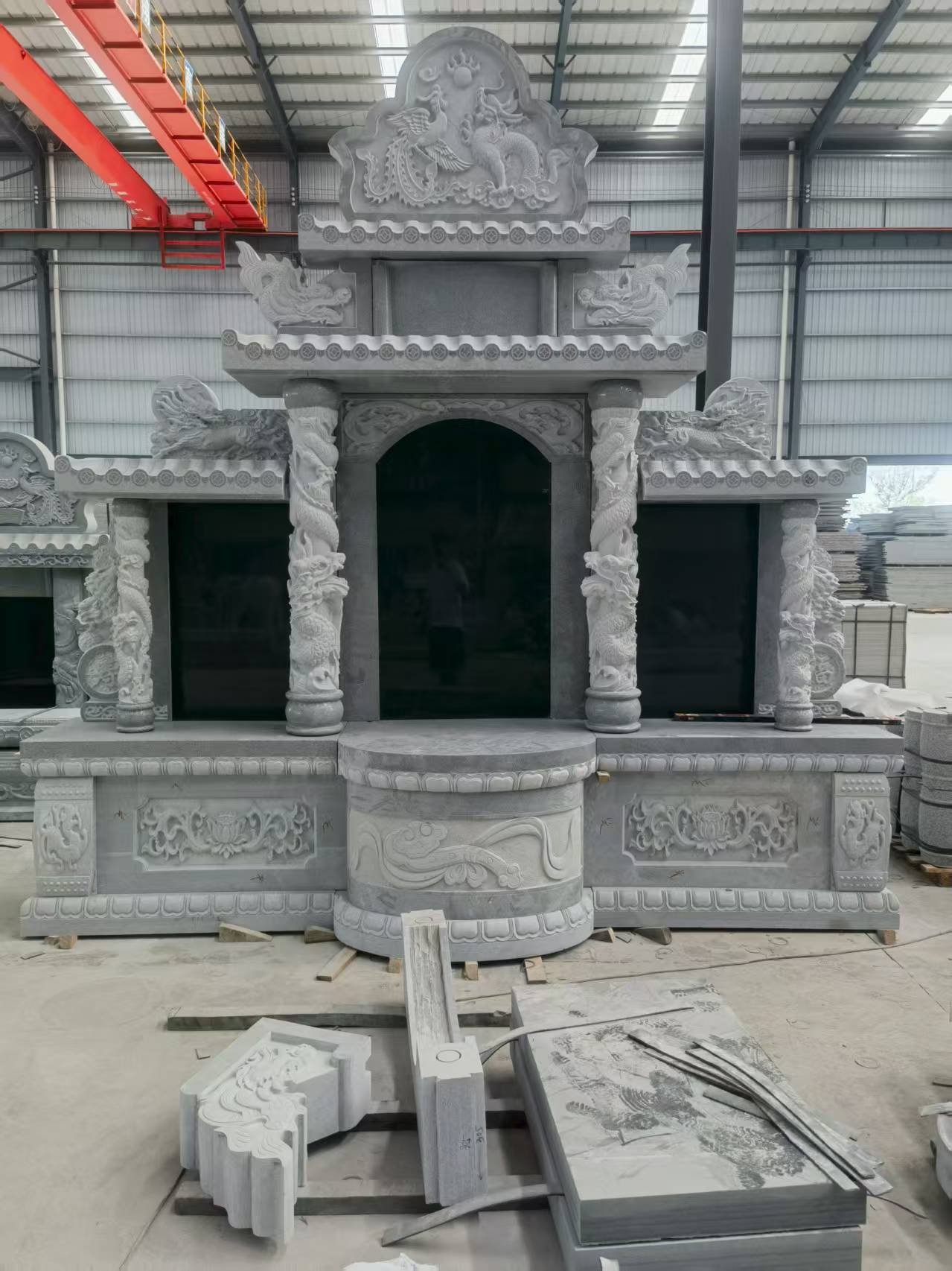 鹰潭 芝麻灰高档墓碑，土墓，可定制